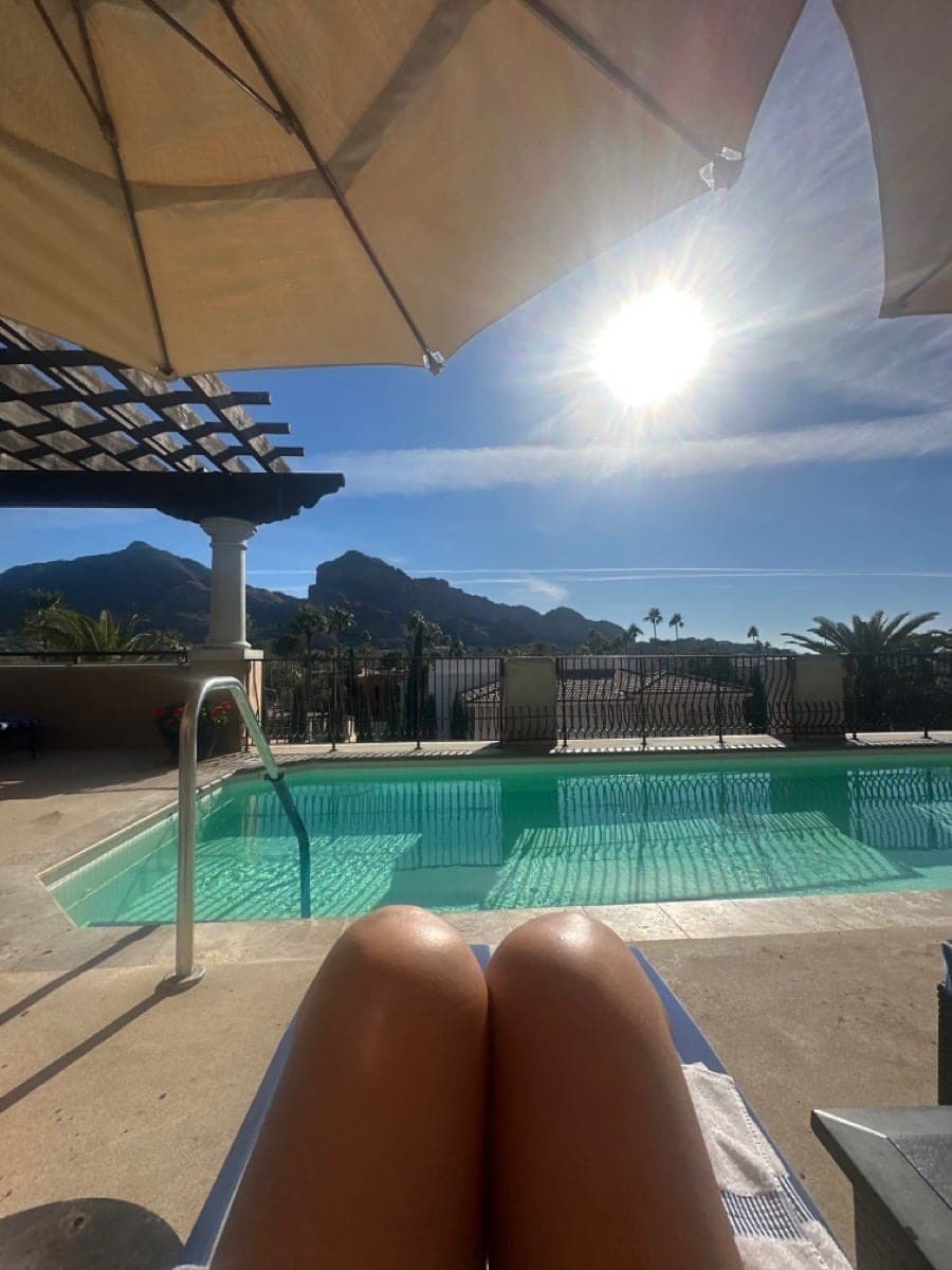 Resort pool with Camelback Mountain views in Scottsdale, Arizona
